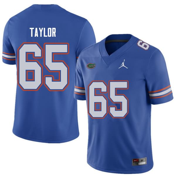 Men's NCAA Florida Gators Jawaan Taylor #65 Stitched Authentic Jordan Brand Royal College Football Jersey EYF5265JD